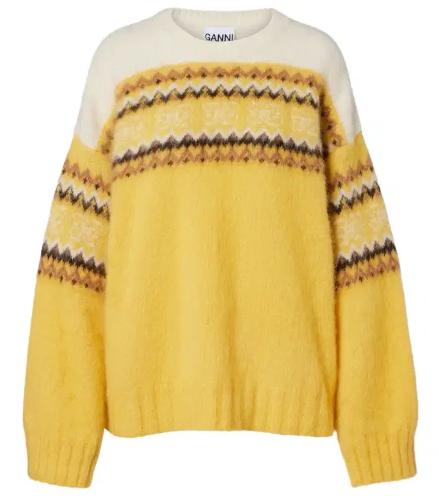 Ganni Fair Isle alpaca and wool-blend intarsia sweater