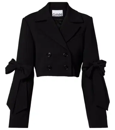 Ganni Double-breasted cropped blazer | Thumbnail 1