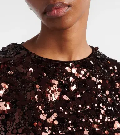 Ganni Bow-detail sequined open-back top | Thumbnail 3