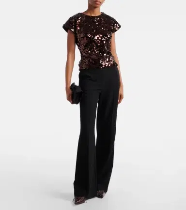 Ganni Bow-detail sequined open-back top | Thumbnail 5