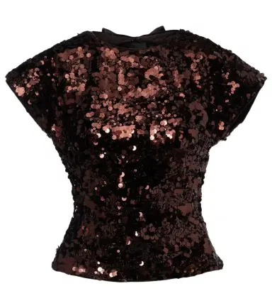 Ganni Bow-detail sequined open-back top | Thumbnail 1