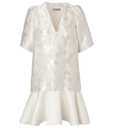 Ganni Floral satin cloqué minidress | Thumbnail 1 Ganni Floral satin cloqué minidress | Thumbnail 1