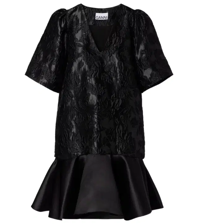 Ganni Satin cloqué minidress
