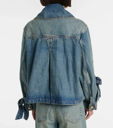 Ganni Bow-detail denim jacket | Thumbnail 2