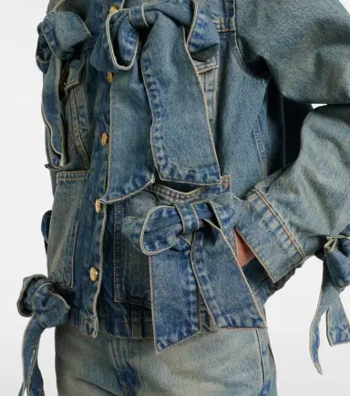 Ganni Bow-detail denim jacket | Thumbnail 3