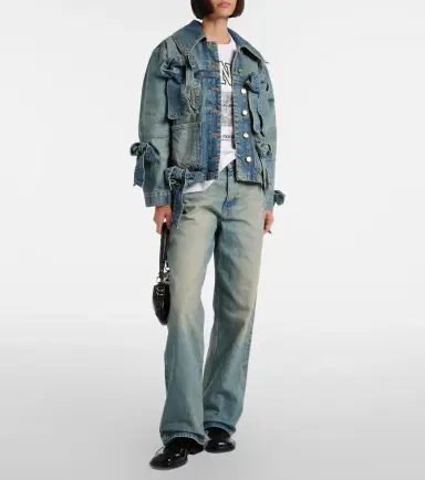 Ganni Bow-detail denim jacket | Thumbnail 4