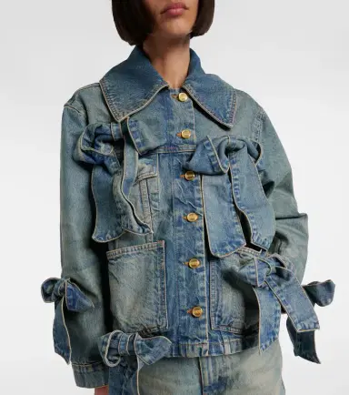 Ganni Bow-detail denim jacket | Thumbnail 5