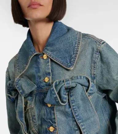 Ganni Bow-detail denim jacket | Thumbnail 6
