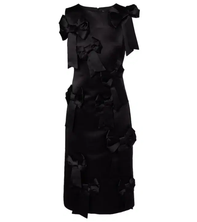 Ganni Bow-detail satin cocktail dress
