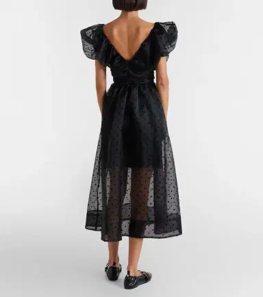 Ganni Polka-dot organza midi dress | Thumbnail 2