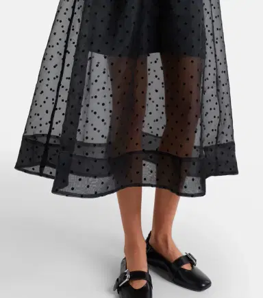 Ganni Polka-dot organza midi dress | Thumbnail 3