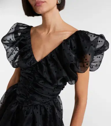 Ganni Polka-dot organza midi dress | Thumbnail 4