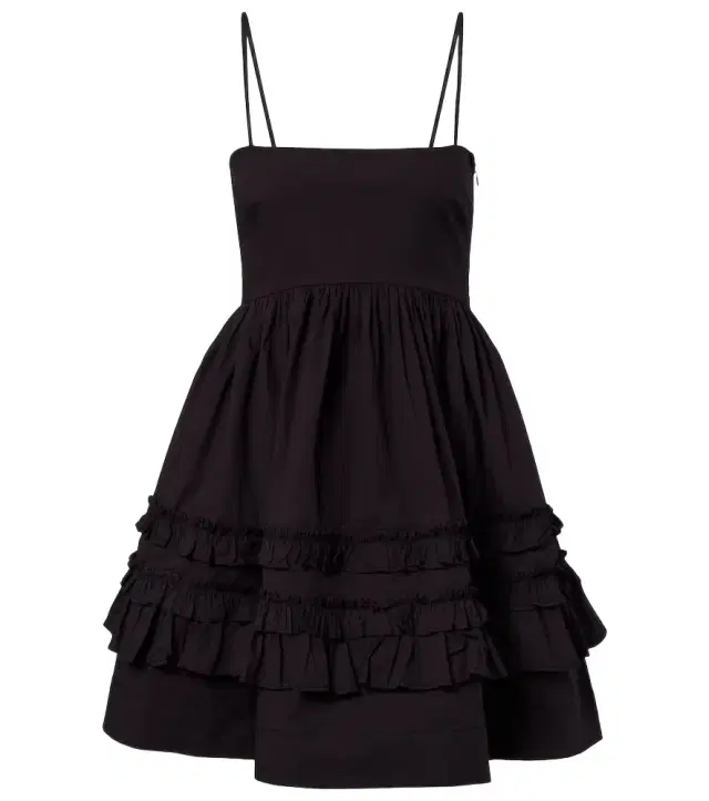 Ganni Ruffled cotton-blend minidress