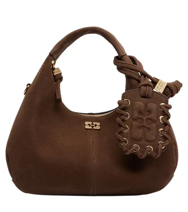 Ganni Suede top-handle bag