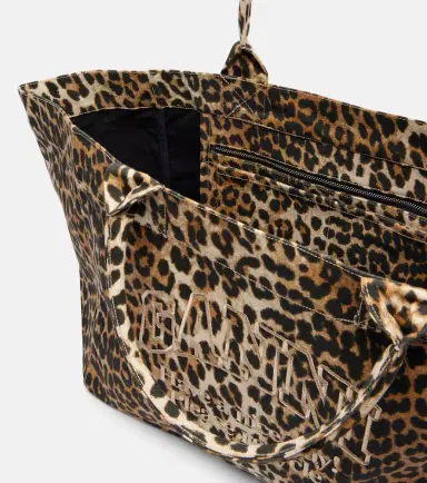 Ganni Large leopard-print canvas tote bag | Thumbnail 2 Ganni Large leopard-print canvas tote bag | Thumbnail 2