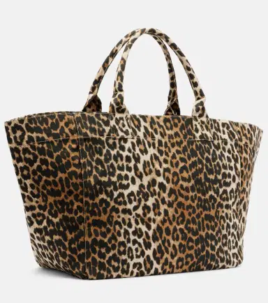 Ganni Large leopard-print canvas tote bag | Thumbnail 3 Ganni Large leopard-print canvas tote bag | Thumbnail 3