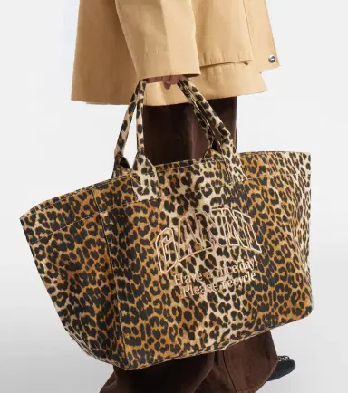 Ganni Large leopard-print canvas tote bag | Thumbnail 5 Ganni Large leopard-print canvas tote bag | Thumbnail 5