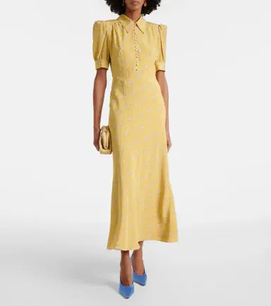 Alessandra Rich Floral silk midi dress | Thumbnail 2