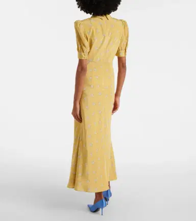 Alessandra Rich Floral silk midi dress | Thumbnail 3