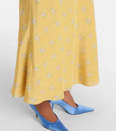 Alessandra Rich Floral silk midi dress | Thumbnail 4