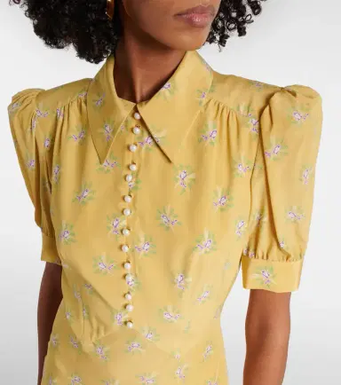 Alessandra Rich Floral silk midi dress | Thumbnail 5