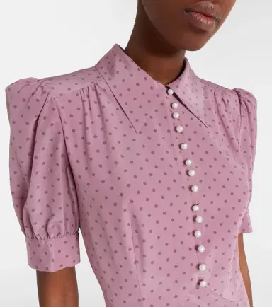 Alessandra Rich Polka-dot silk midi dress | Thumbnail 3