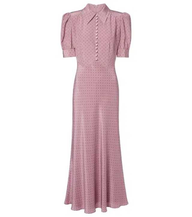Alessandra Rich Polka-dot silk midi dress