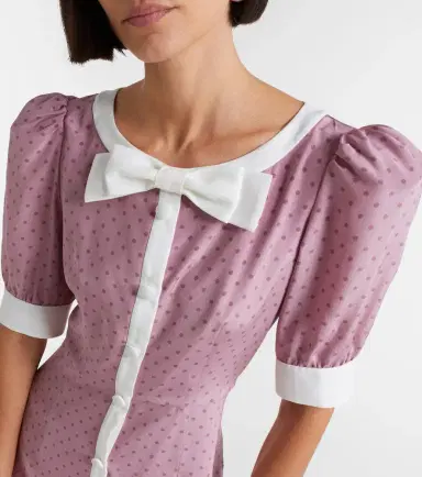 Alessandra Rich Bow-detail polka-dot silk minidress | Thumbnail 5
