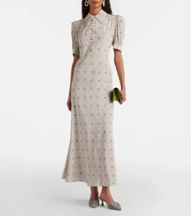 Alessandra Rich Floral polka-dot silk maxi dress | Thumbnail 4