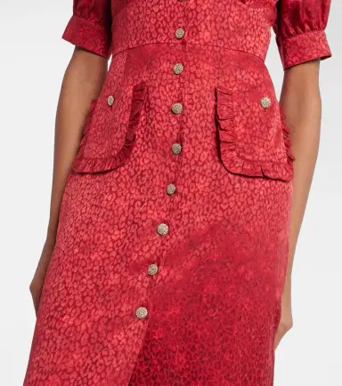 Alessandra Rich Leopard-print silk jacquard midi dress | Thumbnail 2