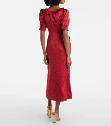 Alessandra Rich Leopard-print silk jacquard midi dress | Thumbnail 4