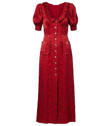 Alessandra Rich Leopard-print silk jacquard midi dress | Thumbnail 1