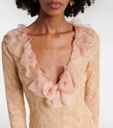 Alessandra Rich Ruffled lace midi dress | Thumbnail 4