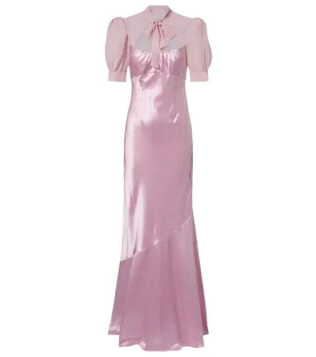 Alessandra Rich Tie-neck silk satin gown