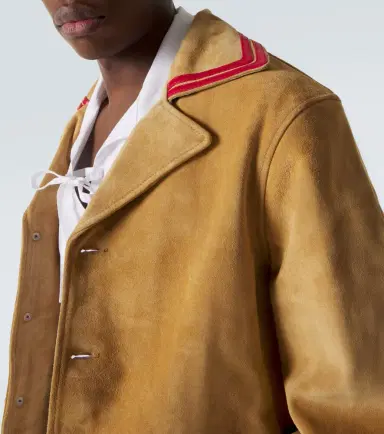 BODE Trefoil leather-trimmed suede jacket | Thumbnail 4