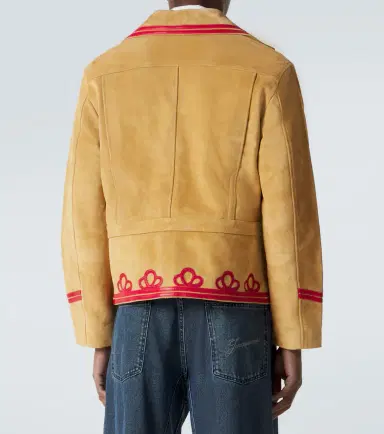 BODE Trefoil leather-trimmed suede jacket | Thumbnail 6