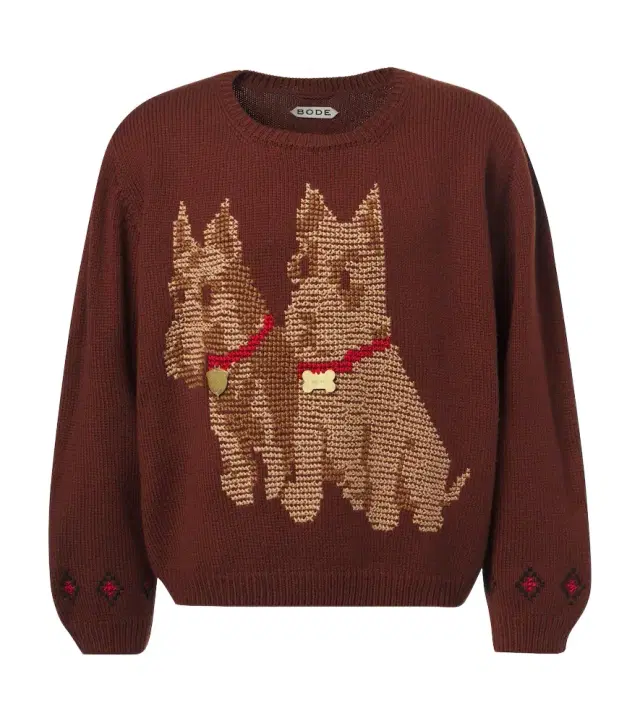 BODE Scottie embroidered wool sweater