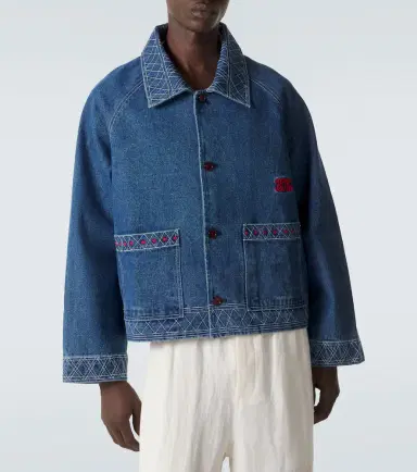 Bode Embroidered wool and cotton denim jacket | Thumbnail 2 Bode Embroidered wool and cotton denim jacket | Thumbnail 2