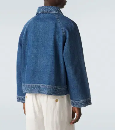 Bode Embroidered wool and cotton denim jacket | Thumbnail 3 Bode Embroidered wool and cotton denim jacket | Thumbnail 3