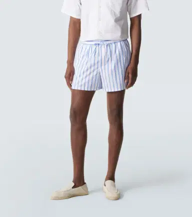 Dolce & Gabbana Striped cotton and silk poplin shorts | Thumbnail 3