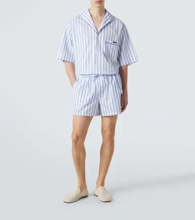 Dolce & Gabbana Striped cotton and silk poplin shorts | Thumbnail 6