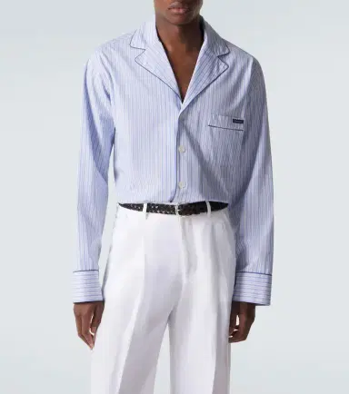 Dolce & Gabbana Striped cotton and silk poplin pajama shirt | Thumbnail 2 Dolce & Gabbana Striped cotton and silk poplin pajama shirt | Thumbnail 2