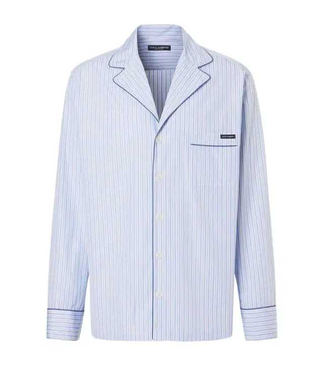 Dolce & Gabbana Striped cotton and silk poplin pajama shirt