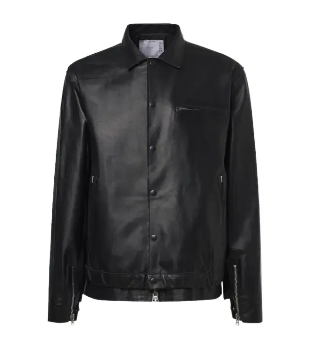 Leather blouson jacket