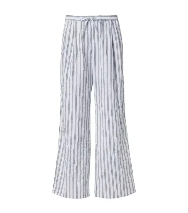 Striped poplin wide-leg pants