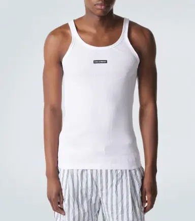 Dolce & Gabbana Ribbed-knit cotton tank top | Thumbnail 2