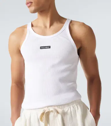 Dolce & Gabbana Ribbed-knit cotton tank top | Thumbnail 4