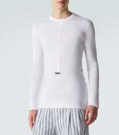 Dolce & Gabbana Ribbed-knit cotton Henley shirt | Thumbnail 7
