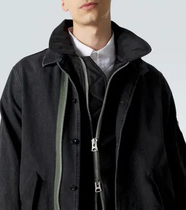Sacai Twill-trimmed denim blouson jacket | Thumbnail 2