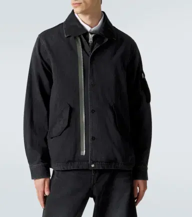 Sacai Twill-trimmed denim blouson jacket | Thumbnail 4